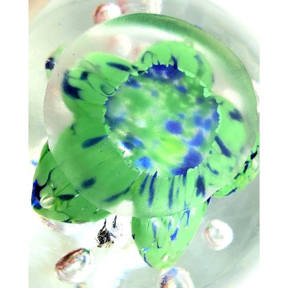 Hand Blown Art Glass Under the Sea Paperweight Bullicante Dolphins Sea Gulls VTG - Picture 9 of 10